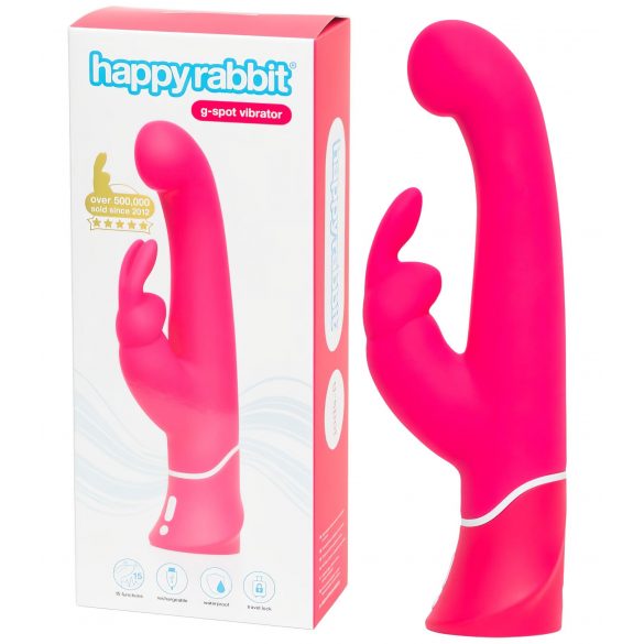 Happyrabbit G-spot - ūdensizturīgs, uzlādējams klitoru masētājs (rozā) 