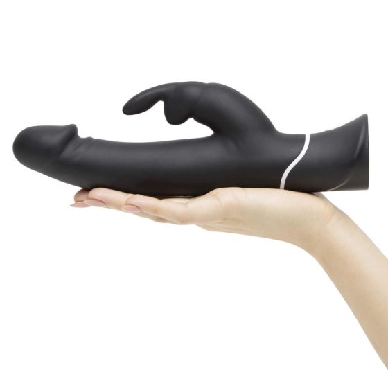 Happyrabbit Realistliks - ūdensizturīgs, akumulatora klitoru stimulējošs vibrators (melns)