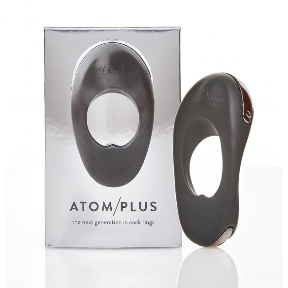 Atom Plus - dubultmotoru, vibrējošs dzimumlocekļa gredzens (melns) 