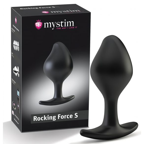 Mystim Rocking Force S - elektro konusa dildo - maza (melna)