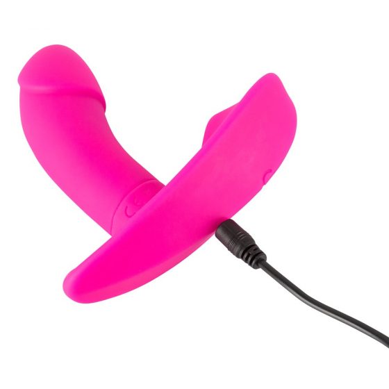 SMILE Panty - akumlatorkas, vadiovilnis piestiprināms vibrators (rozā)