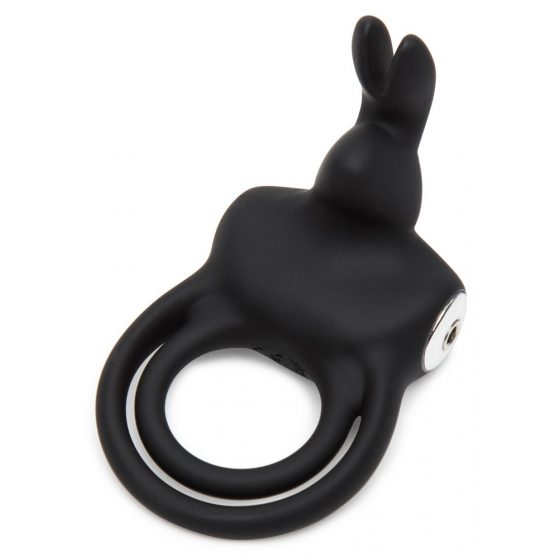 Happyrabbit Cock - ūdensizturīgs, akumulatora dzimumlocekļa un sēklinieku gredzens (melns)