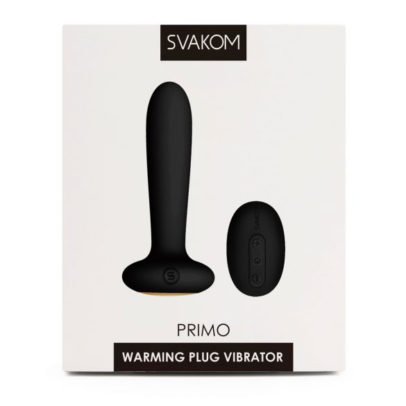 Svakom Primo - atkārtoti uzlādējams, ūdensizturīgs, sildošais anālais vibrators (melns)