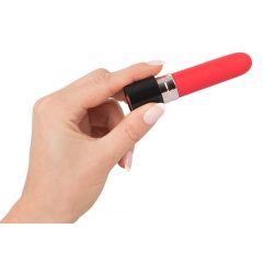 You2Toys - akumulatora lūpu vibrators (sarkans/melns)