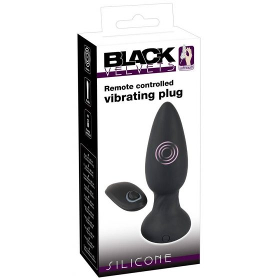 Black Velvet - akumulatorske, bezvadu anālās vibrators (melns)