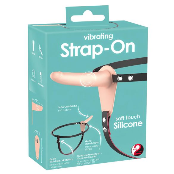 You2Toys - Strap-On - uzlādējams, uzmontējams vibrators (dabīgs) 