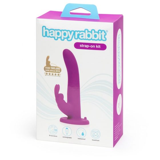 Happyrabbit Strap-On - lillā zaķīša vibrators