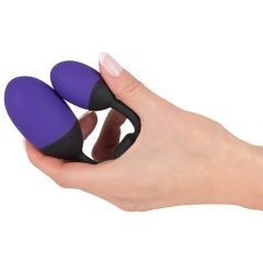   GoGasm Pussy & Ass - akumulators, bezvadu vibrācijas olas duets (violets-melns)