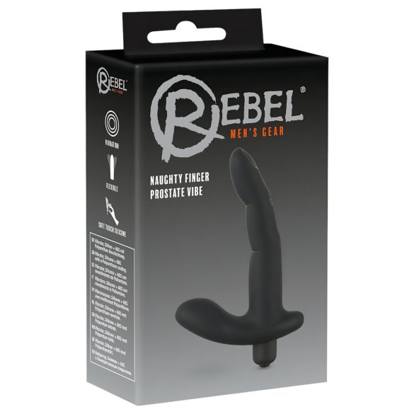 Rebel Naughty Finger - prostatas vibrators (melns)