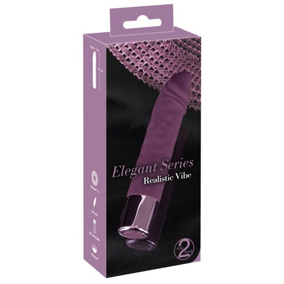 You2Toys Elegant Realistic - akumulatora, ūdensizturīgs vibrators (violets) 