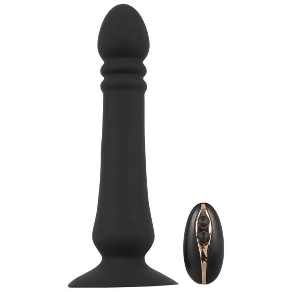 Black Velvet - akumulatora, stūmējs anālais vibrators (melns) 