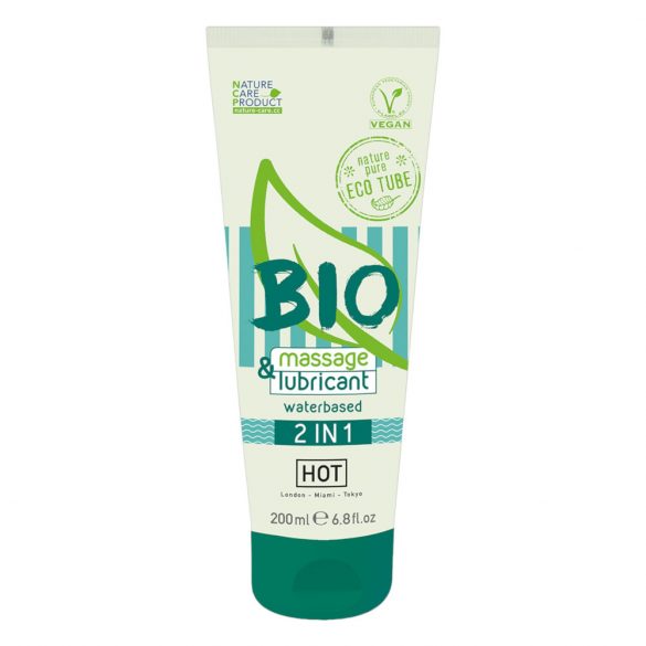 HOT Bio 2IN1 - uz ūdens bāzes veidots lubrikants un masāžas želeja (200ml) 