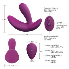   Cotoxo Saddle - akumulatora, tālvadības prostatas vibrators (violets)