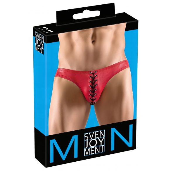 Svenjoyment - melni mežģīņu vīriešu apakšbikses (sarkanas) 