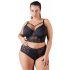 Cottelli Plus Size - mežģīņu krūšturis ar siksniņām (melns)  - 90D