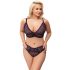 Cottelli Curves Plus Size - caurspīdīgs rakstainu krūšturu komplekts (violets)  - 2XL