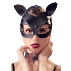   Bad Kitty - mākslīgās ādas, strasami rotāta kaķa maska - melna (S-L)
