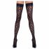 Cottelli Legwear - leopardraksts augšstilba zeķes (melns) 