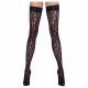 Cottelli Legwear - leopardraksts augšstilba zeķes (melns) 