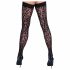 Cottelli Legwear - leopardraksts augšstilba zeķes (melns) 