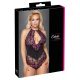 Cottelli Plus Size - ziedu rakstu bodijs (melns-violets) 