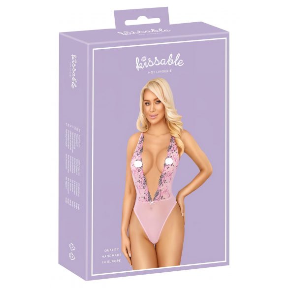 Kissable - rozā izšūta bodija (rozā)  - L/XL