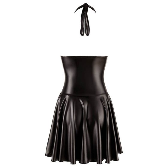 Noir - plissē kleita, caurspīdīga krūšu daļa, kakla siksna (melna) - L