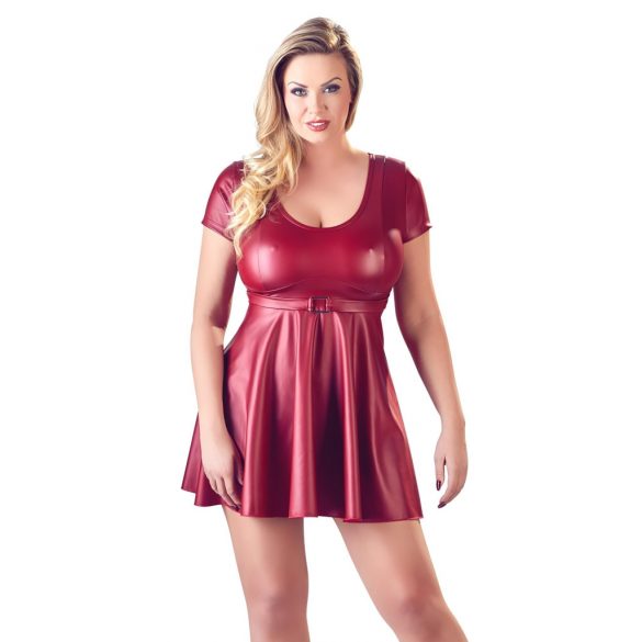 Cottelli Plus Size - A veida mini kleita (bordo) 