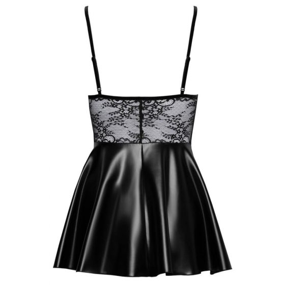 Noir - pitsiga ülaosaga läikiv kleit (must) - M