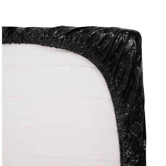 Läikiv, kummist voodilina - must (160 x 200cm)