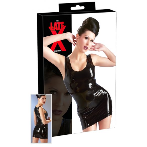 LATEX - bez piedurknēm mini kleita (melna) 