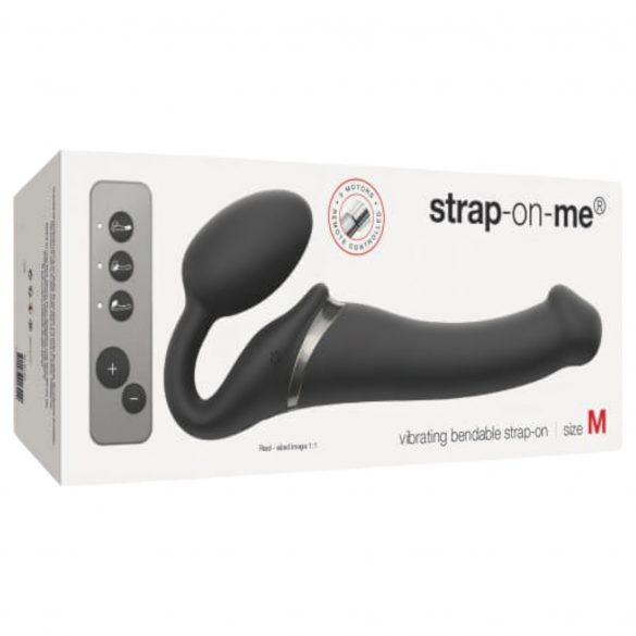 Strap-on-me M - vidē nepieciešamais vibrators - vidējs (melns) 