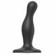 Strap-on-me Curvy S - viļņaina, ar pamatni, dildo (melns) 