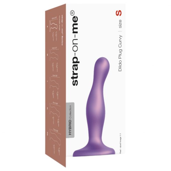 Strap-on-me Curvy S - viļņveida, pamatnes dildo (violets) 