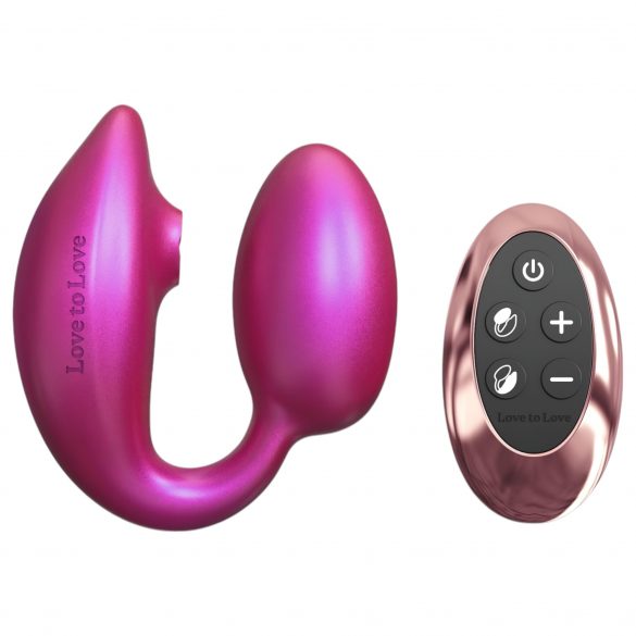 Wonderlover - G punkta vibrators ar klitora stimulāciju (metāla rozā) 