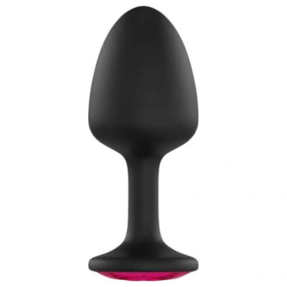 Dorcel Geisha Plug Ruby M - rozā akmens anālā dildo (melns) 