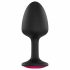 Dorcel Geisha Plug Ruby M - rozā akmens anālā dildo (melns) 