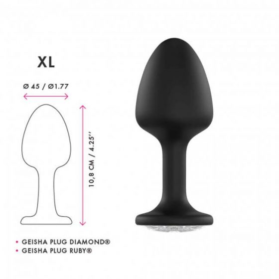 Dorcel Geisha Plug Diamond XL - valge kiviga anaaldildo (must)