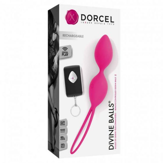 Dorcel Divine Balls - akumulators, radios, vibrējošs geišas bumbiņas (rozā)