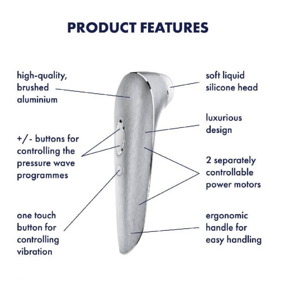 Satisfyer Luxury High Fashion - luksusa gaisa viļņu klitora stimulators (sudrabs)