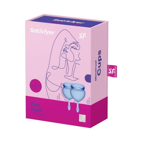 Satisfyer Feel Good - menstruālā kauss komplekts (zilā) - 2 gab