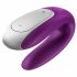 Satisfyer Double Fun - gudrais, ūdensizturīgs, radios pāru vibrators (violets) 