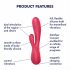 Satisfyer Mono Flex - viedais ūdensizturīgs vibrators (sarkans) 