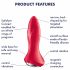 Satisfyer Rotator Plug 1 - uzlādējams, pērlveida anālais vibrators (sarkans) 