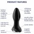 Satisfyer Rotator Plug 2 - uzlādējams anālais vibrators ar pērlītēm (melns) 