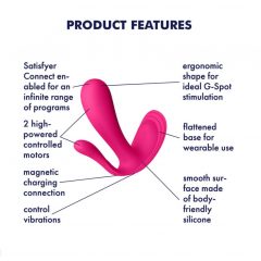 Satisfyer Top Secret Plus - viedā 3-zaru vibrators (rozā)