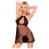 Penthouse Libido Boost - mežģīņu bārkstis babydoll un stringi (melnā)  - L/XL