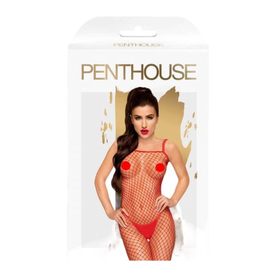 Penthouse Body Search - avatud võrkkangast triko (punane) - XL
