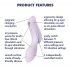 Satisfyer Curvy Trinity 2 - akumulators gaisa viļņu 2in1 vibrators (violets) 