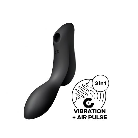 Satisfyer Curvy Trinity 2 - ar uzlādējamu gaisa viļņu vibrācijas 2in1 vibrators (melns) 